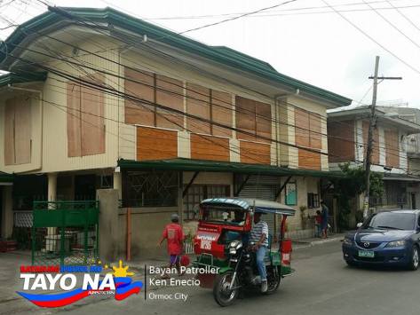 Some windows of the houses were covered with plywood to protect them from the storm in Ormoc, City.
